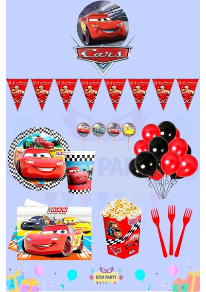 Cars-Arabalar Temalı 16 Kişilik Ultra Doğum Günü Parti Seti