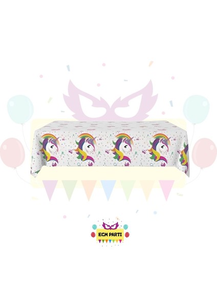 Unicorn Temalı Masa Örtüsü - Doğum Günü Parti Seti Malzemeleri fiyatları