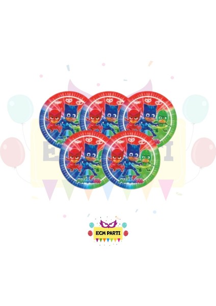 Pijamaskeliler Temalı Karton Tabak 8 Li - Doğum Günü Parti Seti Malzemeleri fiyatları