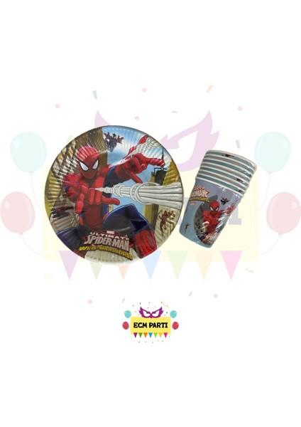 Örümcek Adam Spiderman Temalı Karton Tabak ve Bardak Seti 8 Li - Doğum Günü Parti Seti Malzemeleri fiyatları