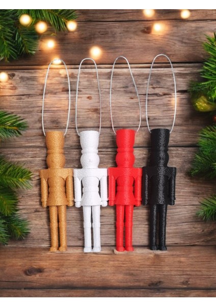 Yılbaşı Temalı Renkli Fındıkkıran Kurşun Asker 4'lü Set, Ağaç Süsü fiyatları