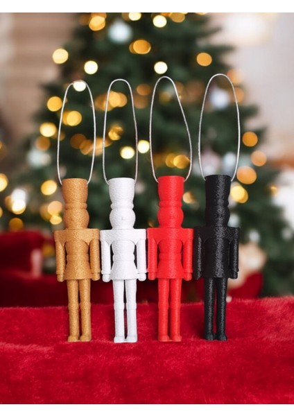 Yılbaşı Temalı Renkli Fındıkkıran Kurşun Asker 4'lü Set, Ağaç Süsü modelleri