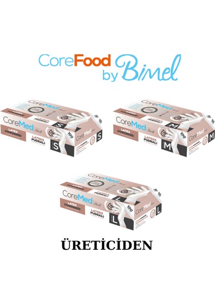 Lateks Pudralı Muayene Eldiveni M-5 Paket 100'LÜ modelleri