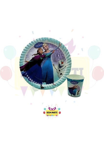Frozen Elsa Temalı Karton Tabak ve Bardak Seti 16 Lı - Doğum Günü Parti Seti Malzemeleri fiyatları