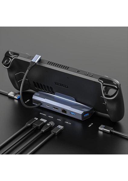 6 In 1 USB C Hub USB C Docking Istasyonu -Eksik 4K60Hz RJ45 PD100W Dock USB 3.0 Hub Alüminyum Alaşım (Yurt Dışından) indirimleri
