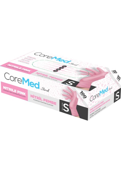 Nitril Pembe Pudrasız Muayene Eldiveni S - 3 Paket 100 Lü fiyatları