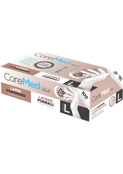 Lateks Pudralı Muayene Eldiveni L-3 Paket 100'LÜ fiyatları
