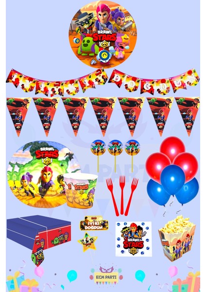 Brawl Stars Temalı 16 Kişilik Maxi Doğum Günü Parti Seti