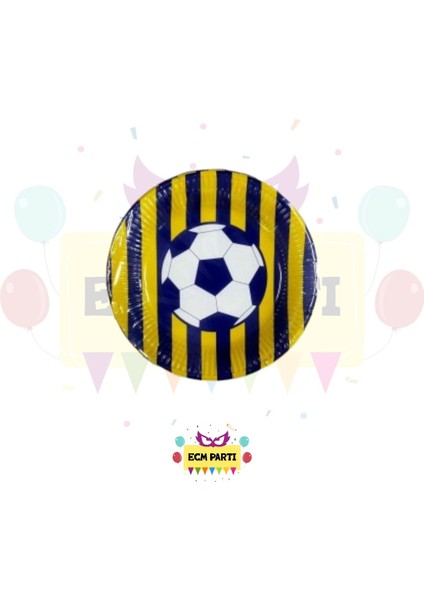 Taraftar Seti Sarı ve Lacivert Renkli Karton Tabak 8 Li - Doğum Günü Parti Seti Malzemeleri fiyatları