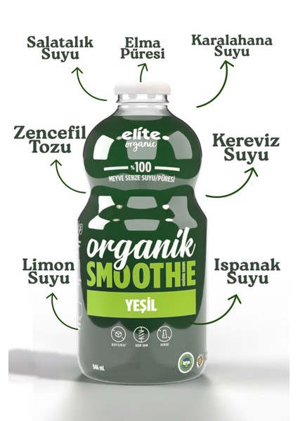 Organik Yeşil Smoothıe 946 Ml
