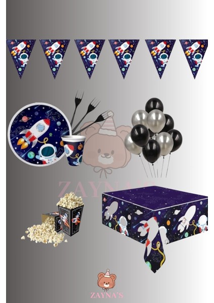 Uzay Temalı Doğum Günü Eğlence Parti Seti 8 Kişilik