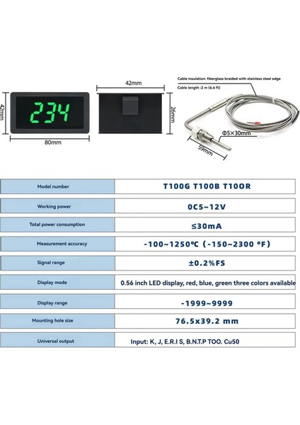 Egt Sensörü Sıcaklık Sensörü ile LED Ölçer Lehekleme Paketi Seti Adiustable Fonksiyon Uyumlu PT100 Sıcaklık D (Yurt Dışından) indirimleri