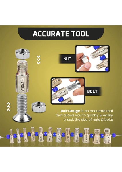 Cıvata Boyutu ve Iplik Göstergesi- Diş Dili Pitch Göstergesi- Somun ve Cıvata Diş Denkeri- 26 Erkek/dişi Iplik Tanımlayıcı Göstergeleri (Yurt Dışından) fırsatları