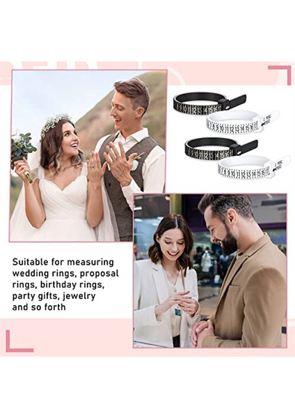 100 Paket Yeniden Kullanılabilir Parmak Boyutu Gösterge Ölçüm Yüzüğü Plastik Plastik Abd Halka Ölçüm Aracı Beyaz ve Siyah (Yurt Dışından) indirimleri