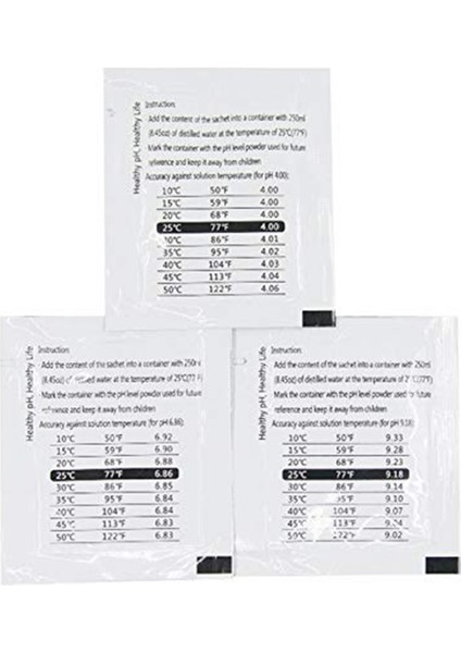 18 Paket Ph Metre Tampon Çözeltisi Toz 6.86/4.00/9.18, Ph Kalibrasyon Çözeltisi Paketleri Hassas Ph Metre Için (Yurt Dışından) modelleri