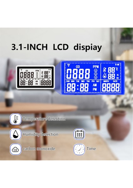Tuya Wıfı Co Metre Sıcaklık ve Nem Test Cihazı Ev Hava Kalitesi Monitörü Karbon Monoksit Dedektörü (Yurt Dışından) indirimleri