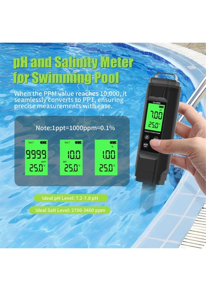 Taşınabilir Su Kalitesi Test Cihazı 5-1 Arada Balık Tankı Ph Meter Tds Test Kalemi Değer Test Cihazı Tuzluluk Sıcaklığı Ölçüm (Yurt Dışından) fırsatları