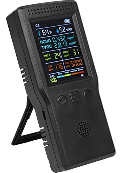 Hava Kalitesi Monitörü 9 Inç 1, Formaldehit Dedektörü Kapalı, Sıcaklık ve Nem Co2 Metre, Pm2.5monitor Black Tespit (Yurt Dışından)