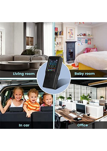 Hava Kalitesi Monitörü 9 Inç 1, Formaldehit Dedektörü Kapalı, Sıcaklık ve Nem Co2 Metre, Pm2.5monitor Black Tespit (Yurt Dışından) fiyatları