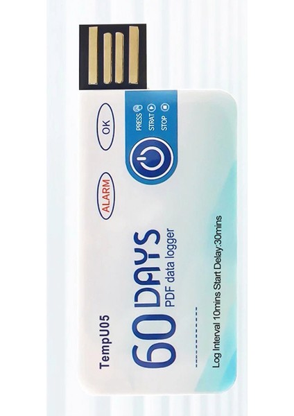 TEMPU05 Sıcaklık Veri Günlüğü 60 Gün Tek Kullanımlık Sıcaklık Analizörü Pdf USB (Yurt Dışından)