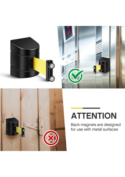 16.4ft Manyetik Geri Çekilebilir Duvar Bariyeri, Duvar Montajı Kalabalık Kontrol Duvar Geri Çekilebilir Kemer, Abs Kılıflı Güvenlik Kemeri, 2 Pcs (Yurt Dışından) fırsatları