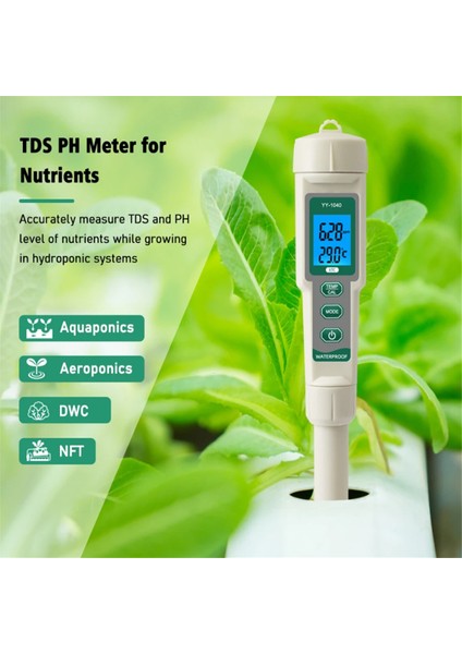 Profesyonel Hidroponik Metre 4 Arada 1 Ph Ec Tds Sıcaklık Test Cihazı Monitörü Besin Çözeltileri Için Uzun Problar, Yüzme, Akvaryum (Yurt Dışından) fiyatları
