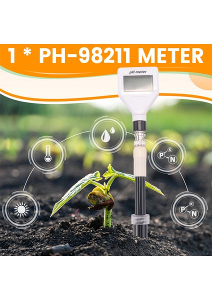 PH-98211 Dijital Çok Amaçlı Ph Metre Astıder Meter Ph Test Cihazı Beyaz Arka Işıklı Toprak Ölçer Test Cihazı (Yurt Dışından) fırsatları