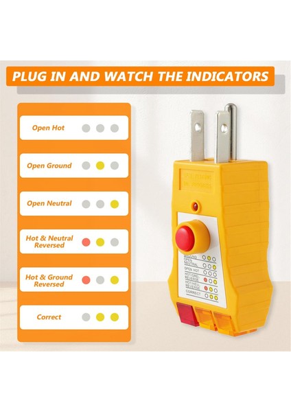 Topraklama Ürünleri Için Outlet Devre Test Cihazları, Gfcı ile Outlet Test Merkezi, Elektrik Vece Test Cihazı 2 Paket Abd Fişi (Yurt Dışından) fiyatları