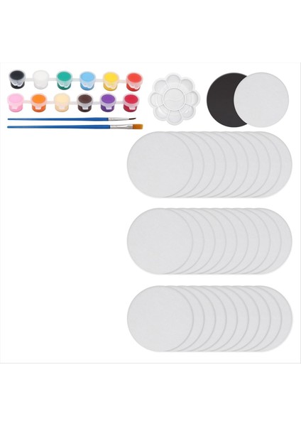 30 Adet 2.6 Inç Mini Manyetik Tuval Paneli, Boyama Seti ile Manyetik Boyama Tuval Paneli (Yurt Dışından)