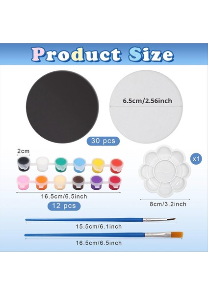 30 Adet 2.6 Inç Mini Manyetik Tuval Paneli, Boyama Seti ile Manyetik Boyama Tuval Paneli (Yurt Dışından) modelleri
