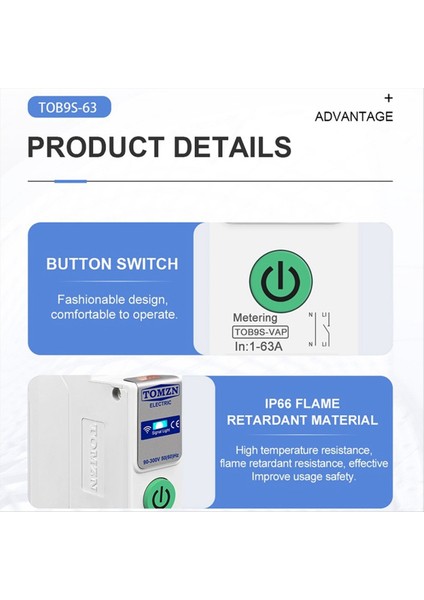 Tomzn TOB9S-VAP Tuya Smartlife 63A 1p+N Wifi Akıllı Anahtar Enerji Ölçer Kwh Ölçüm Izleme Devre Kesici Zamanlayıcı Rölesi Mcb (Yurt Dışından) indirimleri