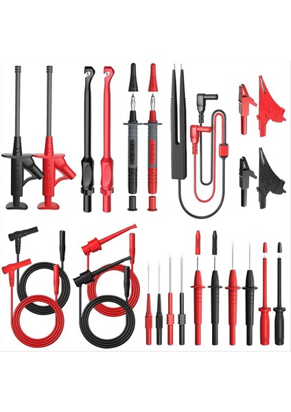 25PCS Multimetre Test Kuaftakları Kit, Değiştirilebilir Timsah Klipsleri, Tel Delici Problar, Timsah Klipsleri (Yurt Dışından)