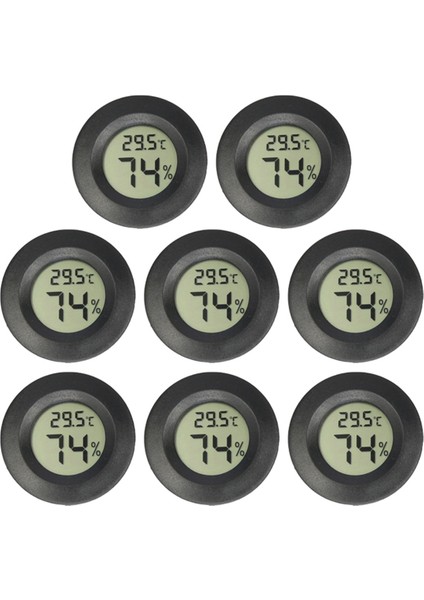 8pcs Mini LCD Dijital Termometre Higrometre Dondurucular Için Yuvarlak Sıcaklık Nem Sensörü Şarap Soğutucu Sürünme Evcil Hayvan Kutusu (Yurt Dışından)