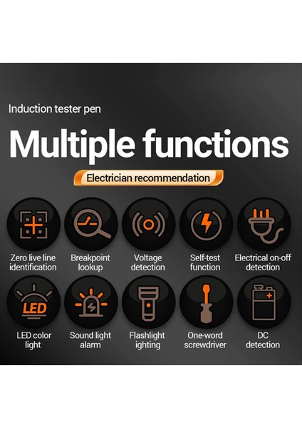 Aneng B15 Indüksiyon Test Kalemi Profesyonel Ac Voltaj Algılama Kalemi Vurgu Renk Işığı Elektrikçi Tornavida Test Cihazı (Yurt Dışından) modelleri