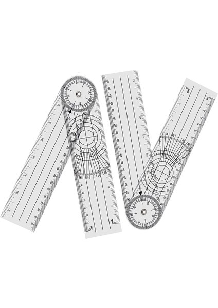 4 Adet Gonyometre Fizyoterapisi 360 Derece Rotasyon Izi Fizyoterapi Fizyoterapi Için Pvc, Spor Terapisi (Yurt Dışından)