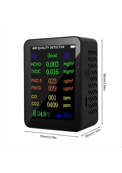 Iç Mekan Hava Kalitesi Dedektörü Alarm Hava Kalitesi Test Cihazı Iç Mekan A ile Yüksek Hassas Taşınabilir Taşınabilir 10&#39;lu Monitör A (Yurt Dışından) modelleri