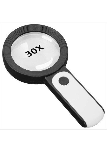 Hafif, 30X El Tipi Büyük 18LED Soğuk ve Sıcak Işık ile Büyüteç 3 Modlu, Aydınlatılmış Büyüteç (Yurt Dışından)
