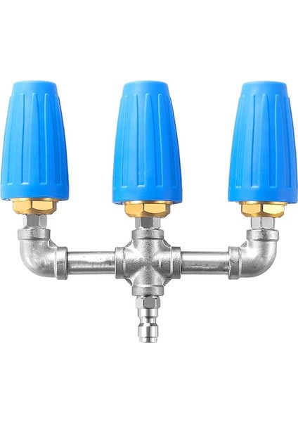 Üçlü Turbo Nozul, 1/4 Inç Hızlı Konektörlü Turbo Nozul Basınç Yıkayıcı, 2.5 Delikli Ikiz Turbo Nozul, 4000 Psi Ma (Yurt Dışından)