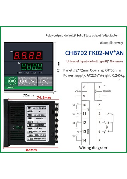 Çift Çıkış Ssr+Rölesi CHB702 Termostat Dijital Ekran Akıllı Evrensel Giriş Sıcaklık Denetleyicisi 220V (Yurt Dışından) fırsatları