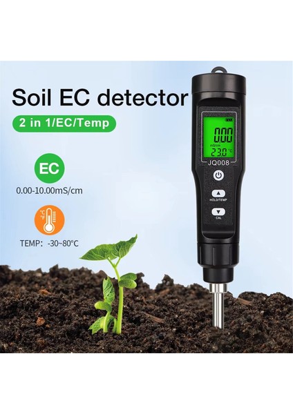 LCD Dijital Toprak Ec Test Cihaz Termometresi 0.00-10.00MS/CM Arka Işık Su Geçirmez Toprak Iletkenlik Ölçer Çiçek Bahçeciliği Için (Yurt Dışından) fırsatları