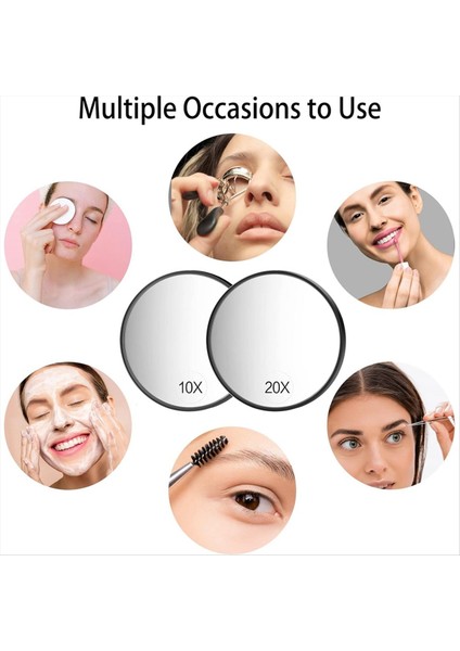 Büyüteç 20X AYNA+10X Büyüteç 2 Emme Bardağı ile Aynalar Küçük Seyahat Büyütme Aynası ve Cımbız Kiti (Yurt Dışından) fırsatları