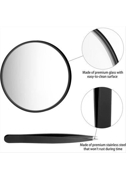 Büyüteç 20X AYNA+10X Büyüteç 2 Emme Bardağı ile Aynalar Küçük Seyahat Büyütme Aynası ve Cımbız Kiti (Yurt Dışından) indirimleri