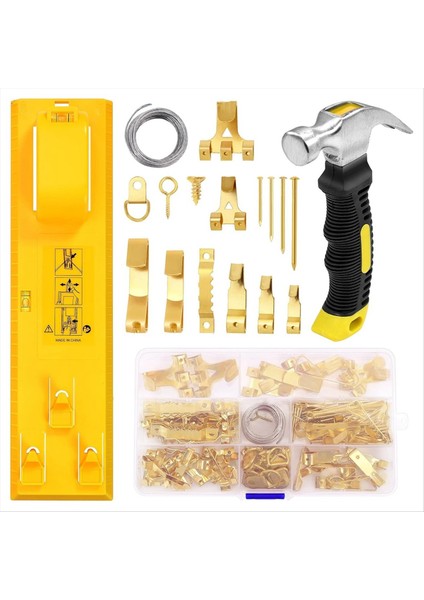 Resim Asma Kiti, 226 Adet Duvar Asma Kiti Dahil Seviye Ölçüm Cetveli ile Resim Çerçevesi Askısı Aracı (Yurt Dışından)