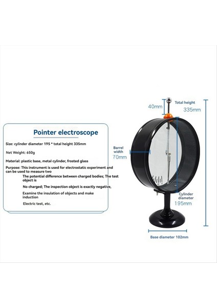 Iki Bant Arasındaki Potansiyel Farkı Ölçmek Için Işaretçi Elektroskop Elektrostatik Deney Elektrometresi (Yurt Dışından) fiyatları