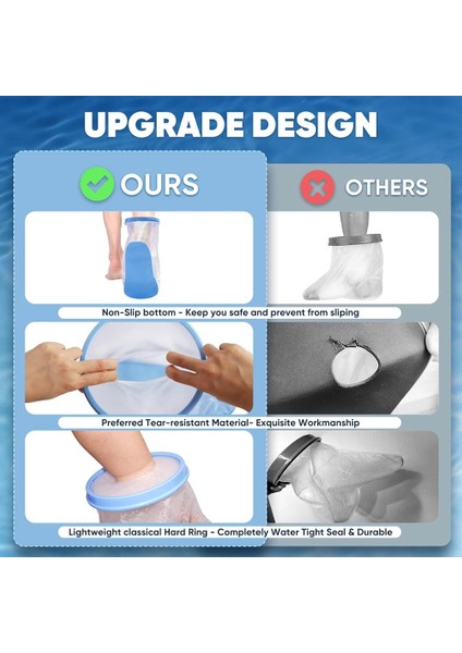 Bacak Ameliyatı Yaraları Için Bacak Döküm Koruyucusu Için Kaymaz Dipli Duş Için Su Geçirmez Ekstra Geniş Bacak Döküm Kapağı (Yurt Dışından) fiyatları