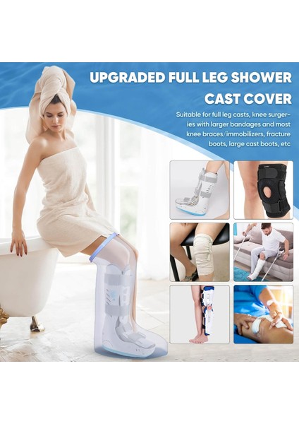 Bacak Ameliyatı Yaraları Için Bacak Döküm Koruyucusu Için Kaymaz Dipli Duş Için Su Geçirmez Ekstra Geniş Bacak Döküm Kapağı (Yurt Dışından) modelleri