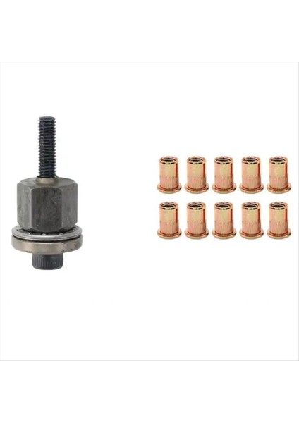 Manuel Perçin Vidalı Perçinli Perçin Somun Alet Adaptörü Metal Plaka Basit Kurulum 11PC M5 (Yurt Dışından)