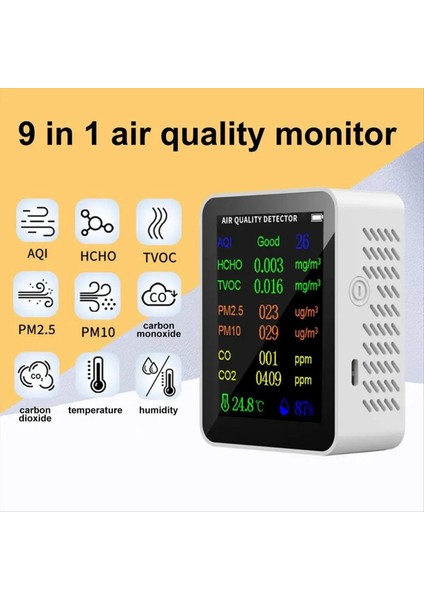 Iç Mekan Hava Kalitesi Dedektörü Alarm Hava Kalitesi Test Cihazı Kapalı B ile Yüksek Hasta Gerçek Zamanlı Taşınabilir 10&#39;lu Monitör B (Yurt Dışından) fiyatları