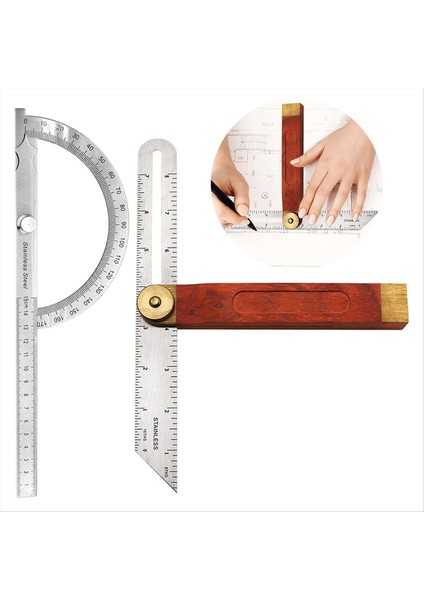 2pcs Açı Prafractor, T Ahşap Saplı Eğimli Açılı Bulucu, Marangoz Için (Yurt Dışından) fiyatları