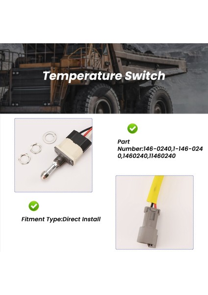 Soğutucu Sıcaklık Anahtarı 146-0240 1-146-0240 1460240 Caterpillar Için 11460240 730 735 740 785B 793C 938G 962G 950G (Yurt Dışından) indirimleri